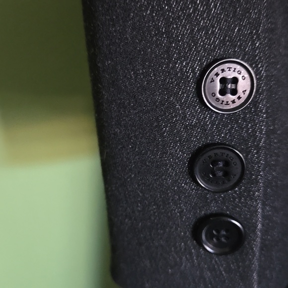 Elegant Dark Gray Coat with Brown Stitching - Picture 7 of 9